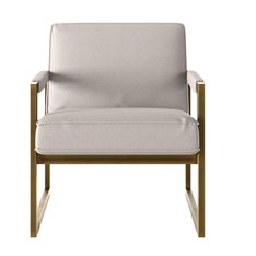 Grey Linen and Bronze Armchair Image