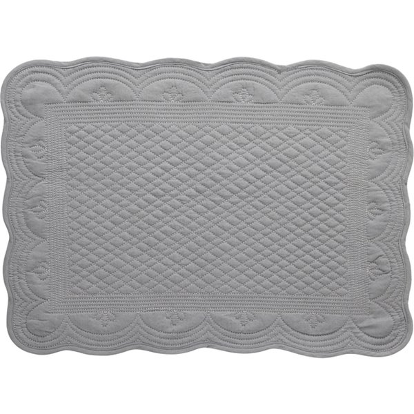 Grey Cotton quilted placemat set of 2  