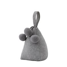 Grey Pom Pom Doorstop Image