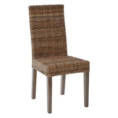 Grey Rattan Dining Chair Image