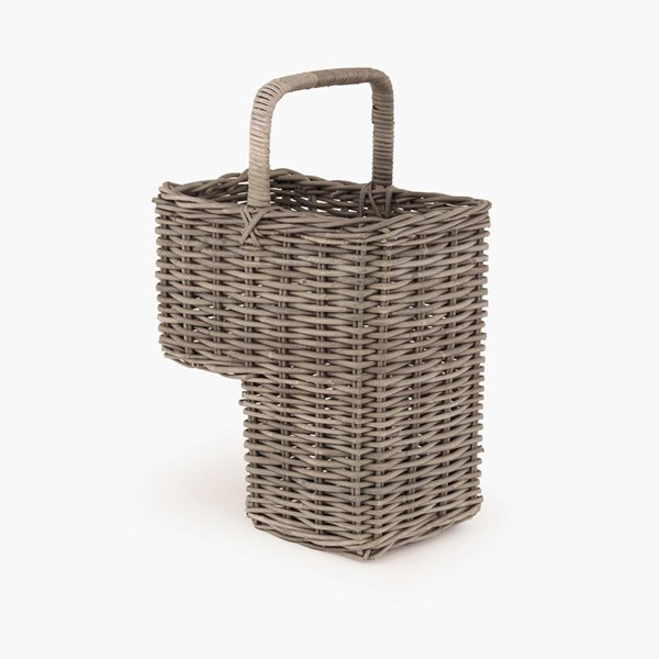 Grey Rattan Stair Basket