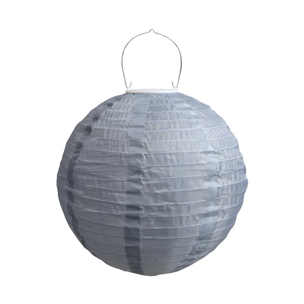 Grey Rice Paper Solar Outdoor Lantern