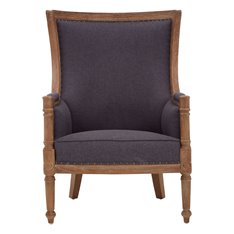 Grey Upholstered Mahogany Armchair Image