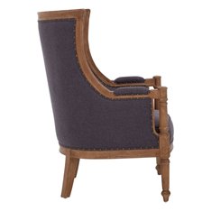 Grey Upholstered Mahogany Armchair Image