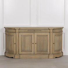 Grey Wash Curved End Cabinet Image