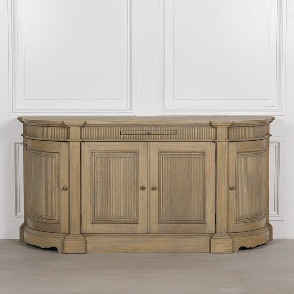 Grey Wash Curved End Cabinet