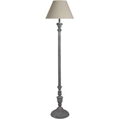 Grey Washed Floor Lamp and Natural Shade  Image