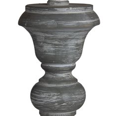 Grey Washed Floor Lamp and Natural Shade  Image