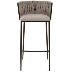 Grey Woven Back Bar Stool   Image