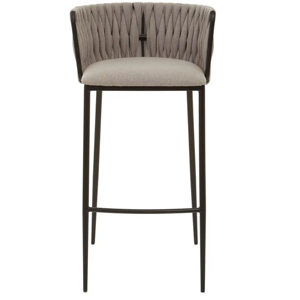 Grey Woven Back Bar Stool  