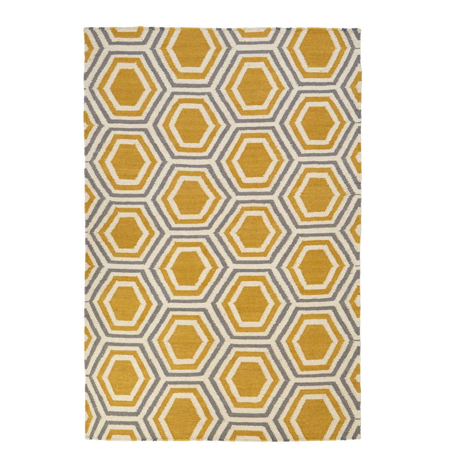 Hampstead Yellow White & Grey Geometric Rug Image