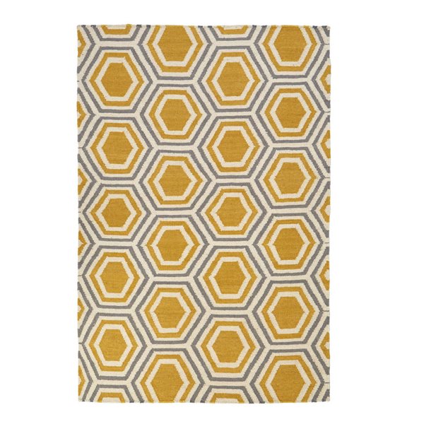 Hampstead Yellow White & Grey Geometric Rug