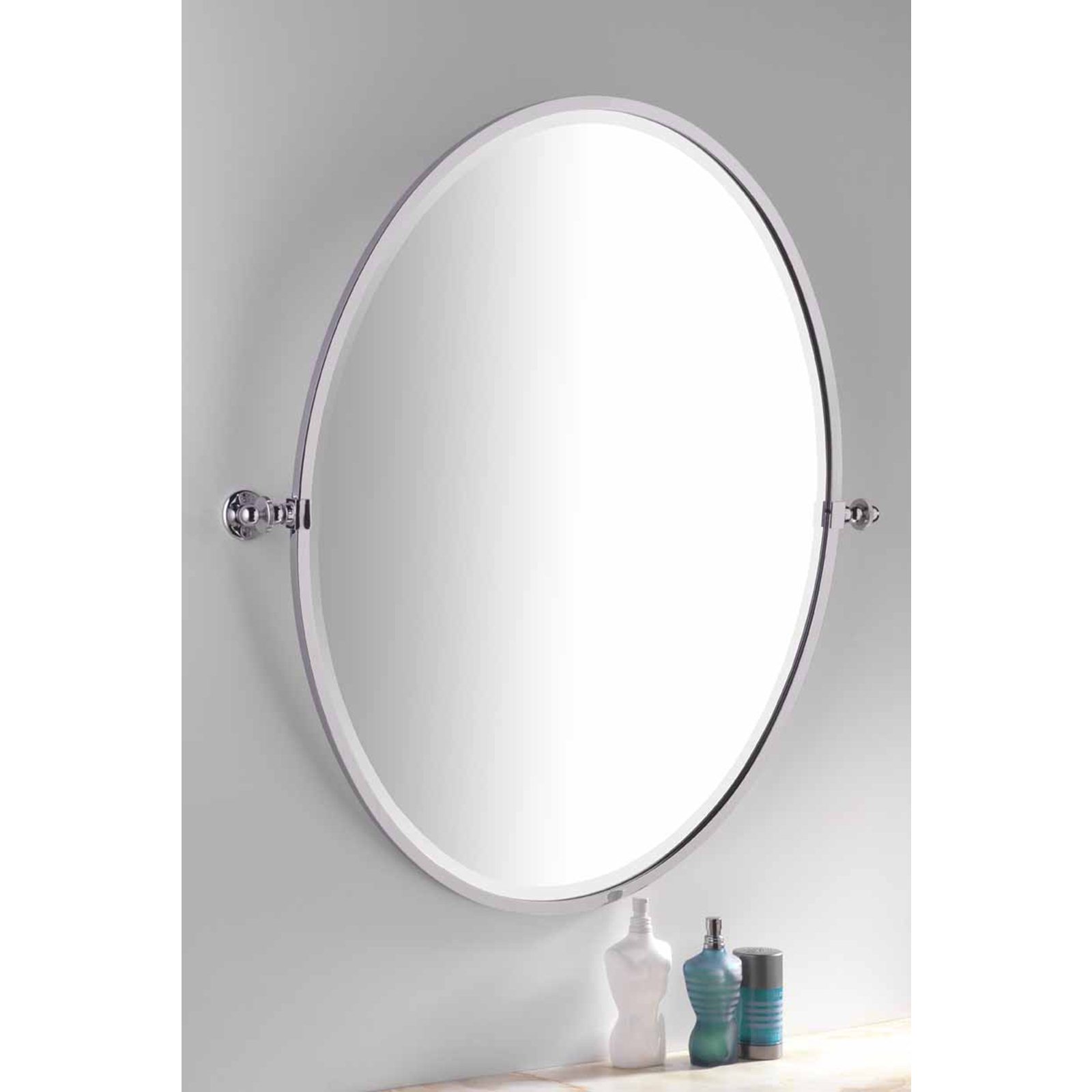 Oval Framed Tilting Mirror Image