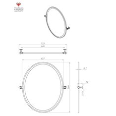 Handmade Bathroom Oval Framed Tilting Mirror Image