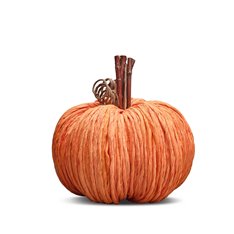 Handmade Bright Orange Straw Pumpkin  Image