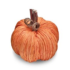 Handmade Bright Orange Straw Pumpkin  Image