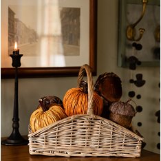 Handmade Bright Orange Straw Pumpkin  Image