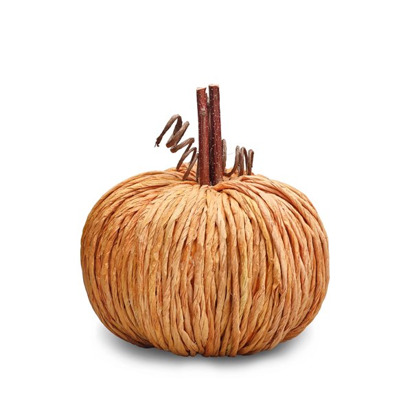  Handmade  Burnt Orange Straw Pumpkin
