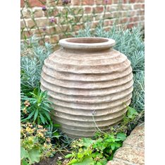 Handmade Terracotta Ribbed Urn Image