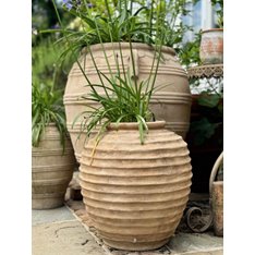 Handmade Terracotta Ribbed Urn Image