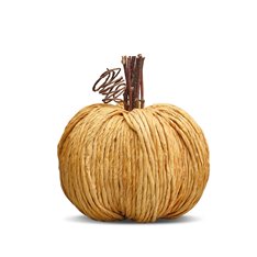 Handmade Yellow Straw Pumpkin Image