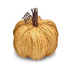Handmade Yellow Straw Pumpkin Image