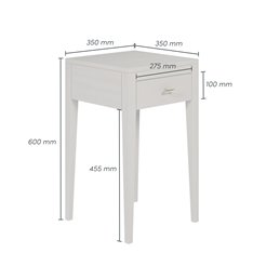 Henley Grey Bedside Table Image