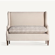 High Back Natural Upholstered Sofa Bench Image