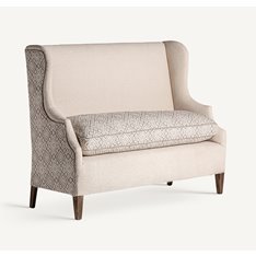 High Back Natural Upholstered Sofa Bench Image