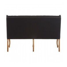 High Back Oak & Black Sofa Bench Image