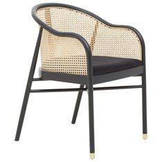 Holmbury Curved Cane and Black Dining Chair Image