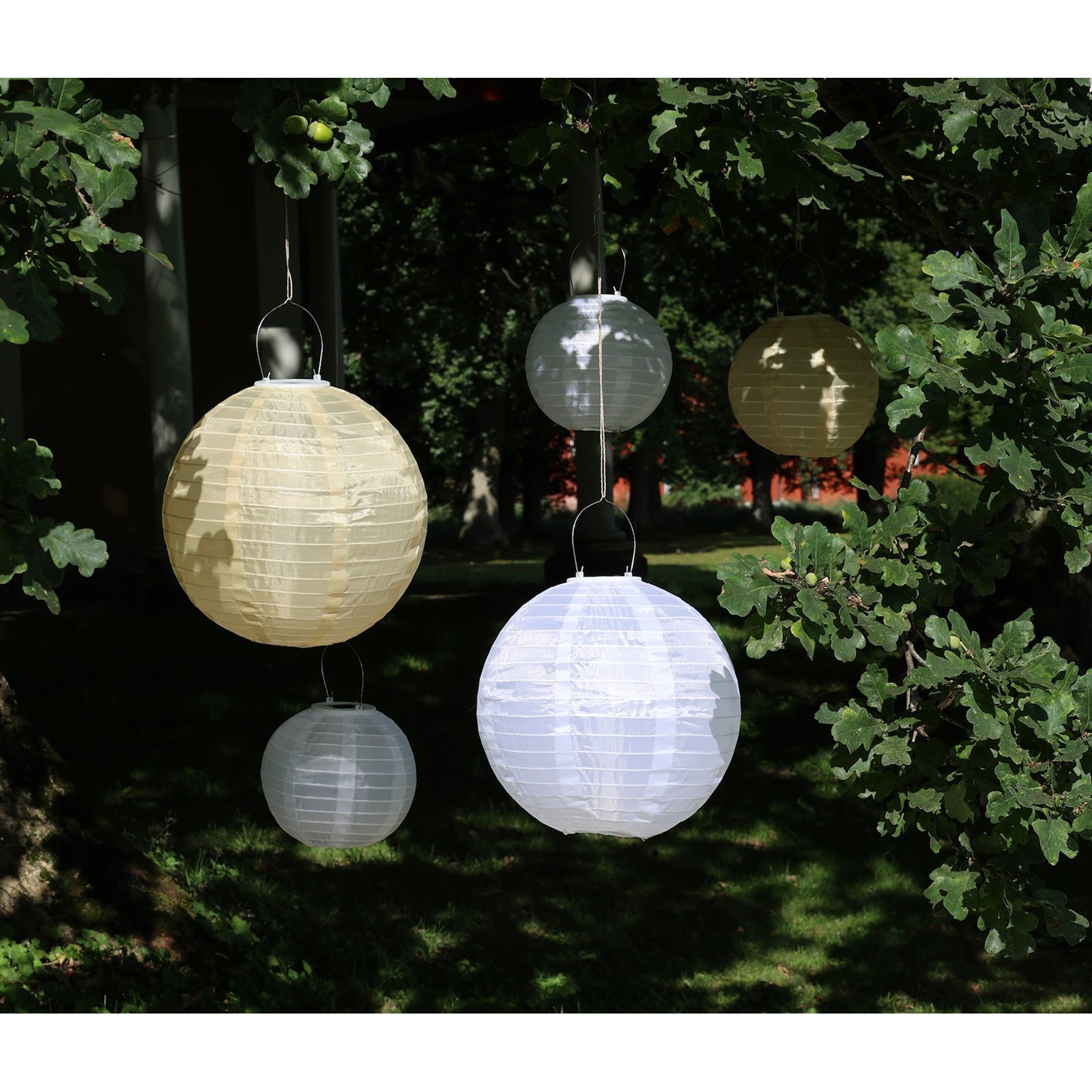 Grey Rice Paper Solar Outdoor Lamp  Image