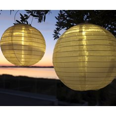 Honey Rice Paper Solar Outdoor Lamp Image