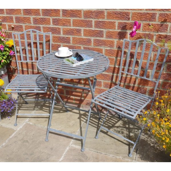 Industrial Grey Bistro Set 