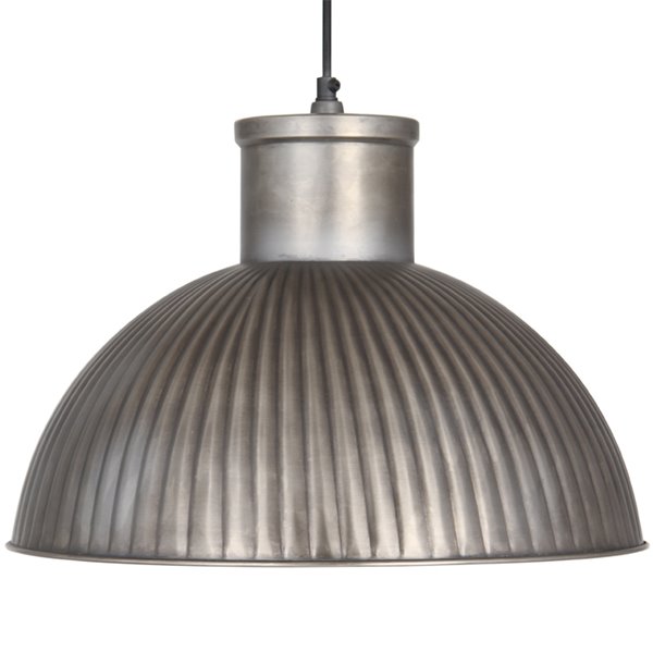 Industrial Iron Reeded pendant 