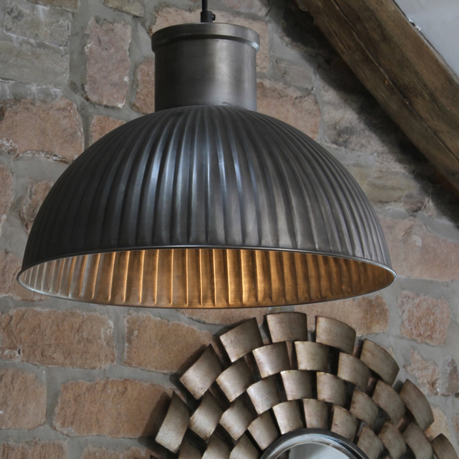 Industrial Iron Reeded pendant  Image