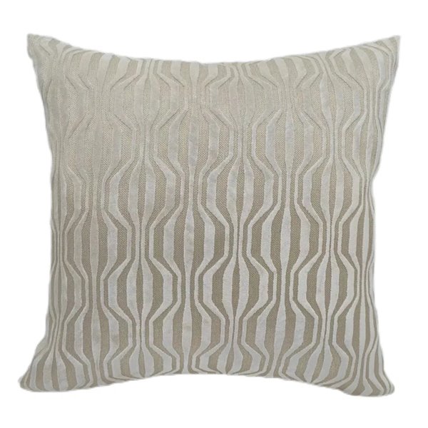 Ivory Geometric Velvet Cushion