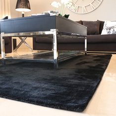 Jet Black Karma Silk Feel Rug Image