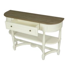 Juliet Vintage White One Drawer Console Table Image