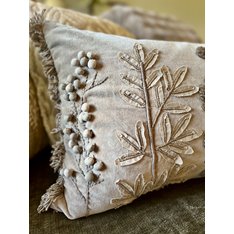Kew Appliqué Flower Cushion Image