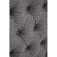 Kingsize Grey Button Back Padded Headboard  Image
