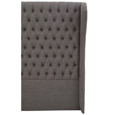 Kingsize Grey Button Back Padded Headboard  Image