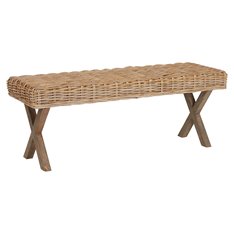 Kuba Rattan Grey Wash Bench Image