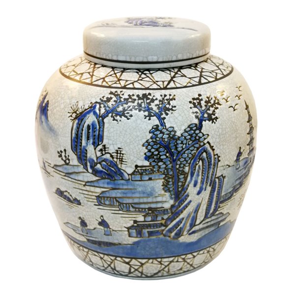 Landscape Decorated Ginger Jar