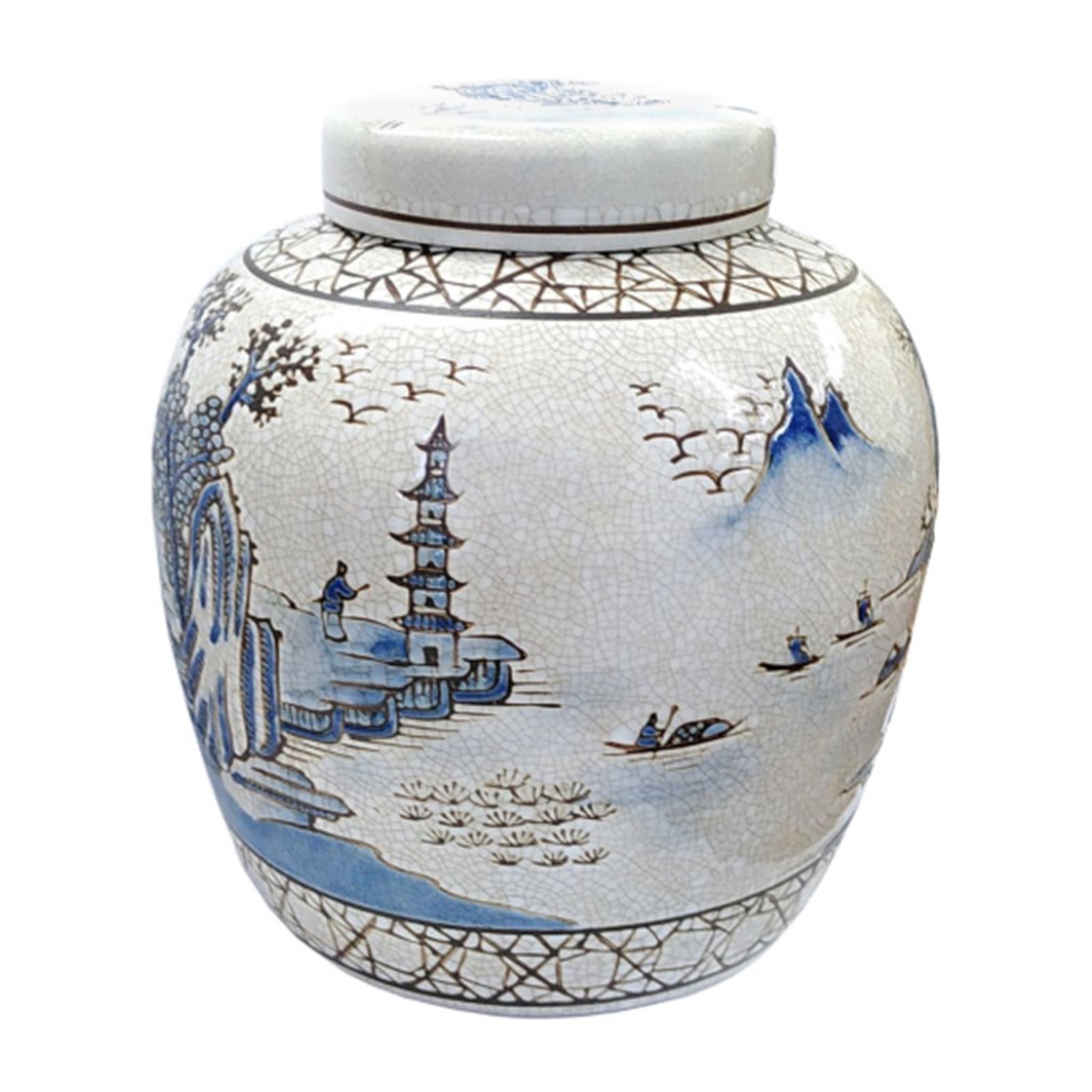 Landscape Decorated Ginger Jar Image