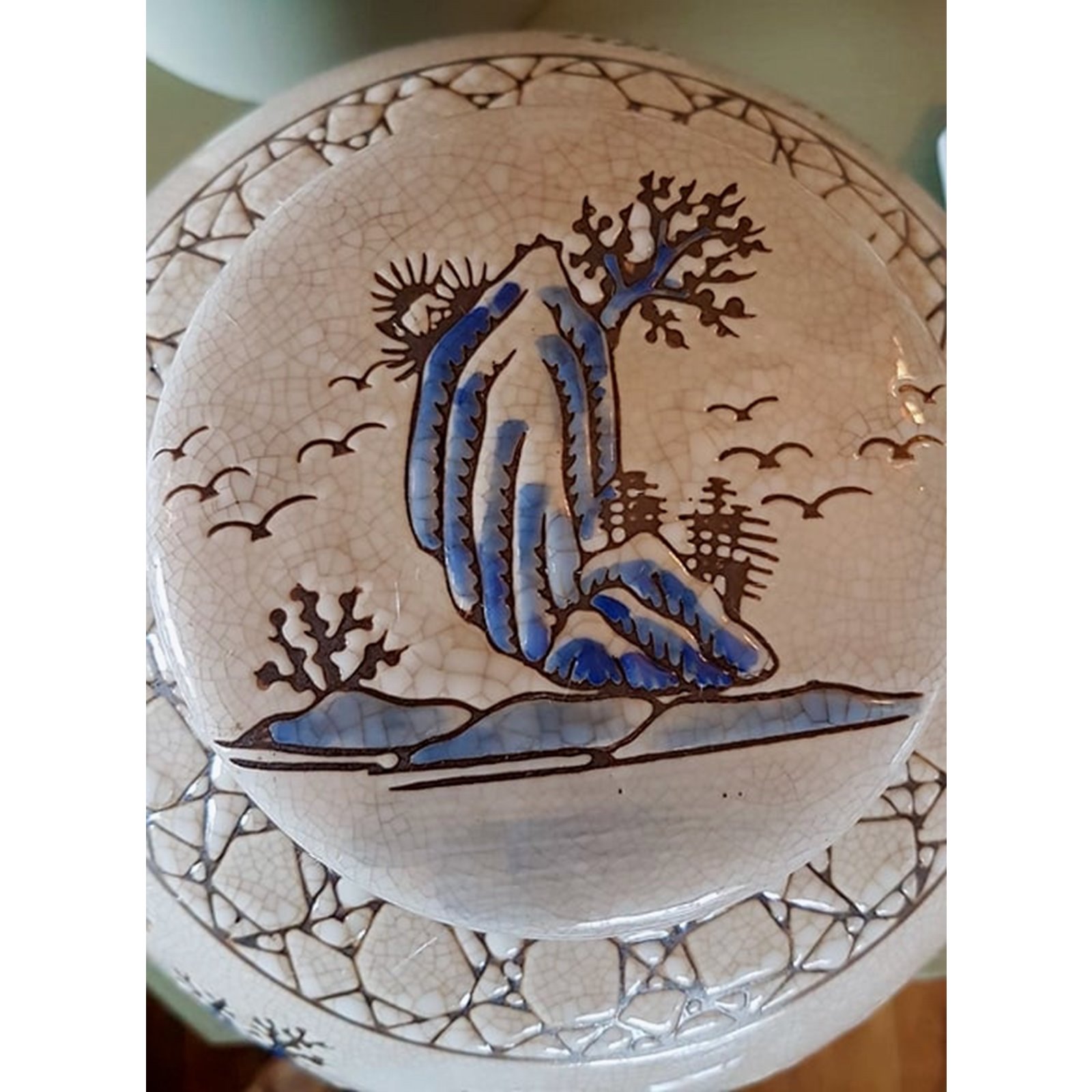Landscape Decorated Ginger Jar Image