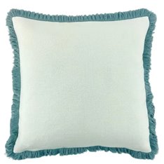 Large Blue Fringe Ivory Cushion Image