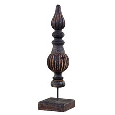 Large Carved Wood Dark Grey Finial  Image