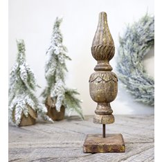 Large Carved Wooden Gold Finial  Image