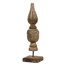 Large Carved Wooden Gold Finial  Image